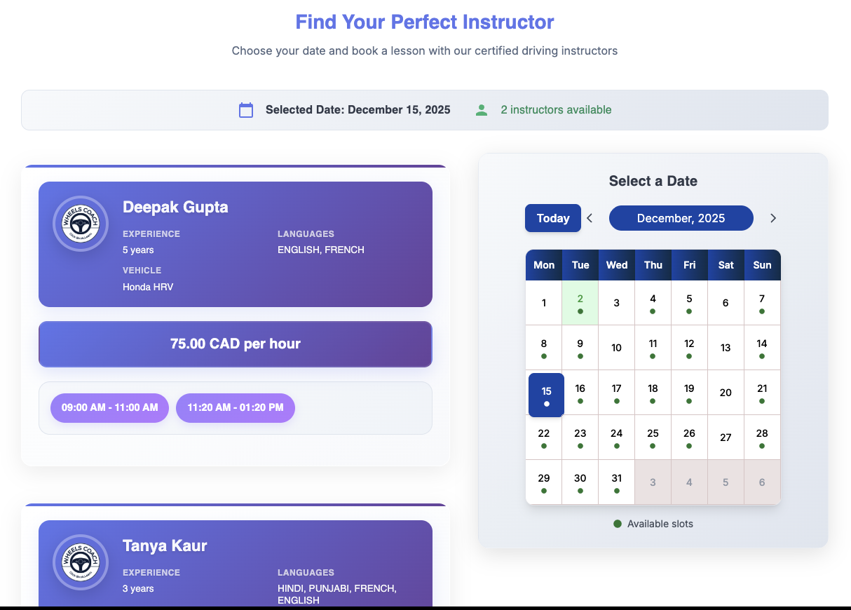 WheelsCoach SaaS Dashboard